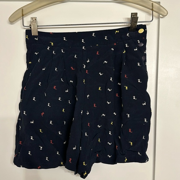 Sessun Paris Silk Mini Cat Print Shorts FR32 US0 - Picture 2 of 5